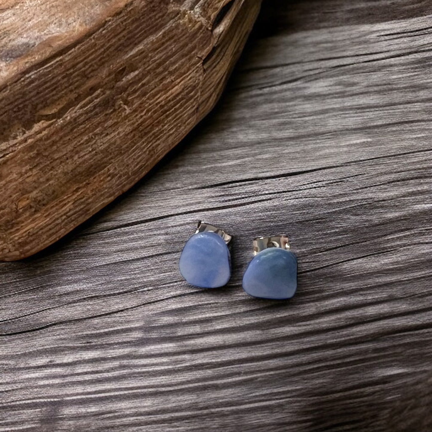 Kent Milky Sea Glass Stud Earrings