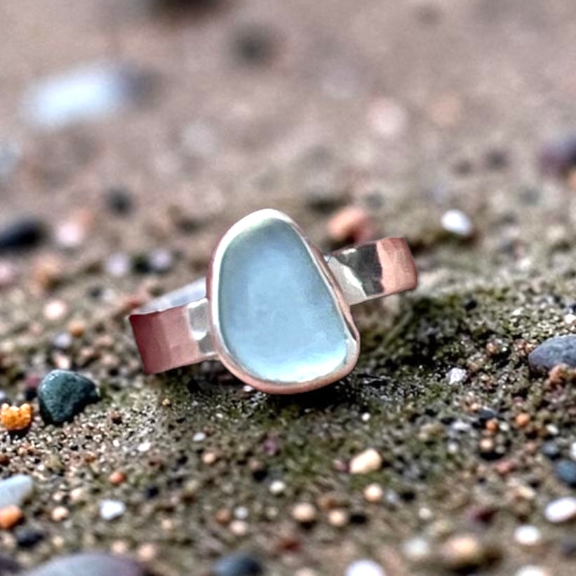 Aqua Seaham Sea Glass Ring