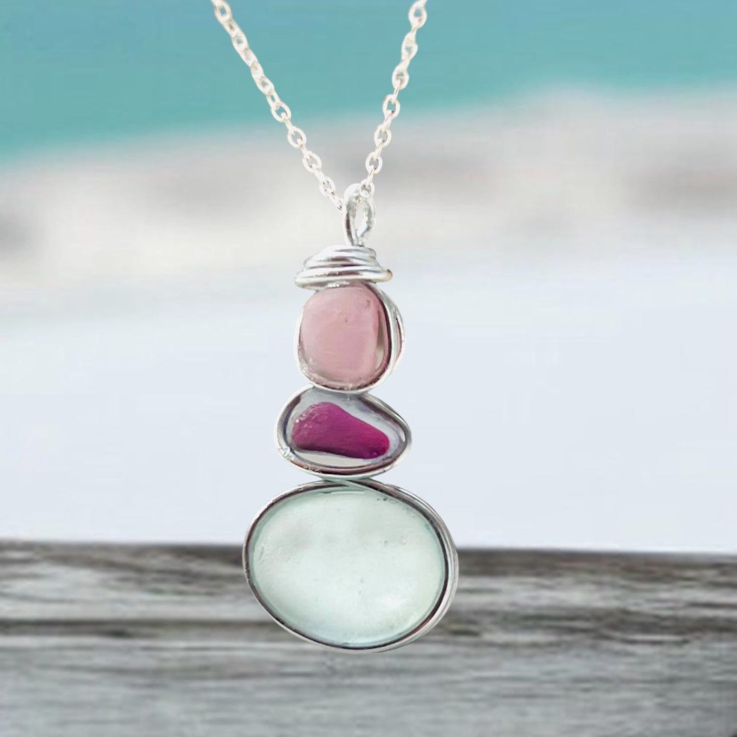 Three Piece Seaham Sea Glass Pendant