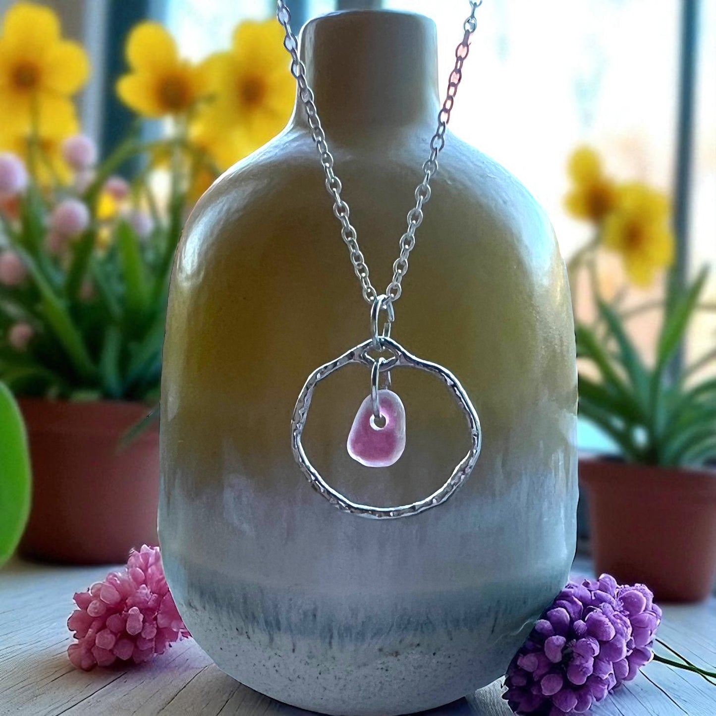 Seaham Sea Glass Frame Pendant