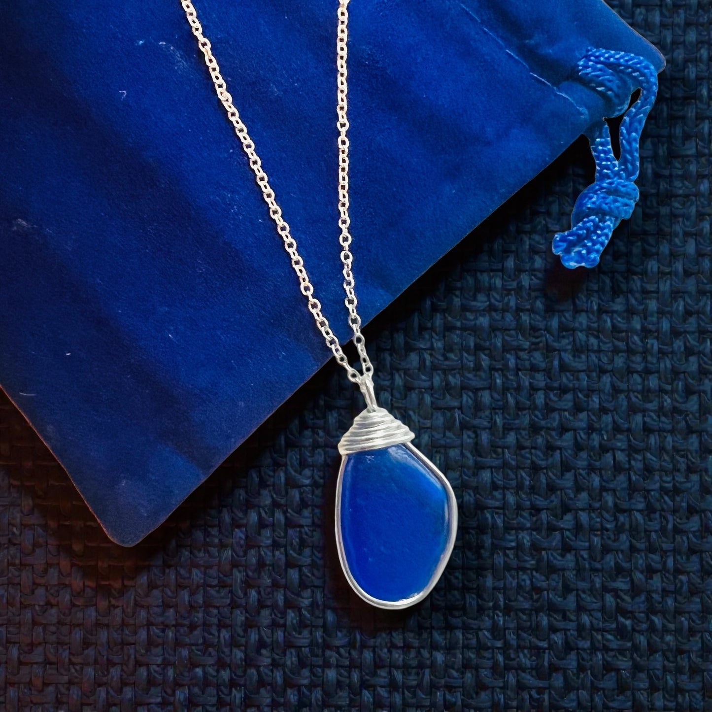 Kent Cobalt Blue Sea Glass Pendant