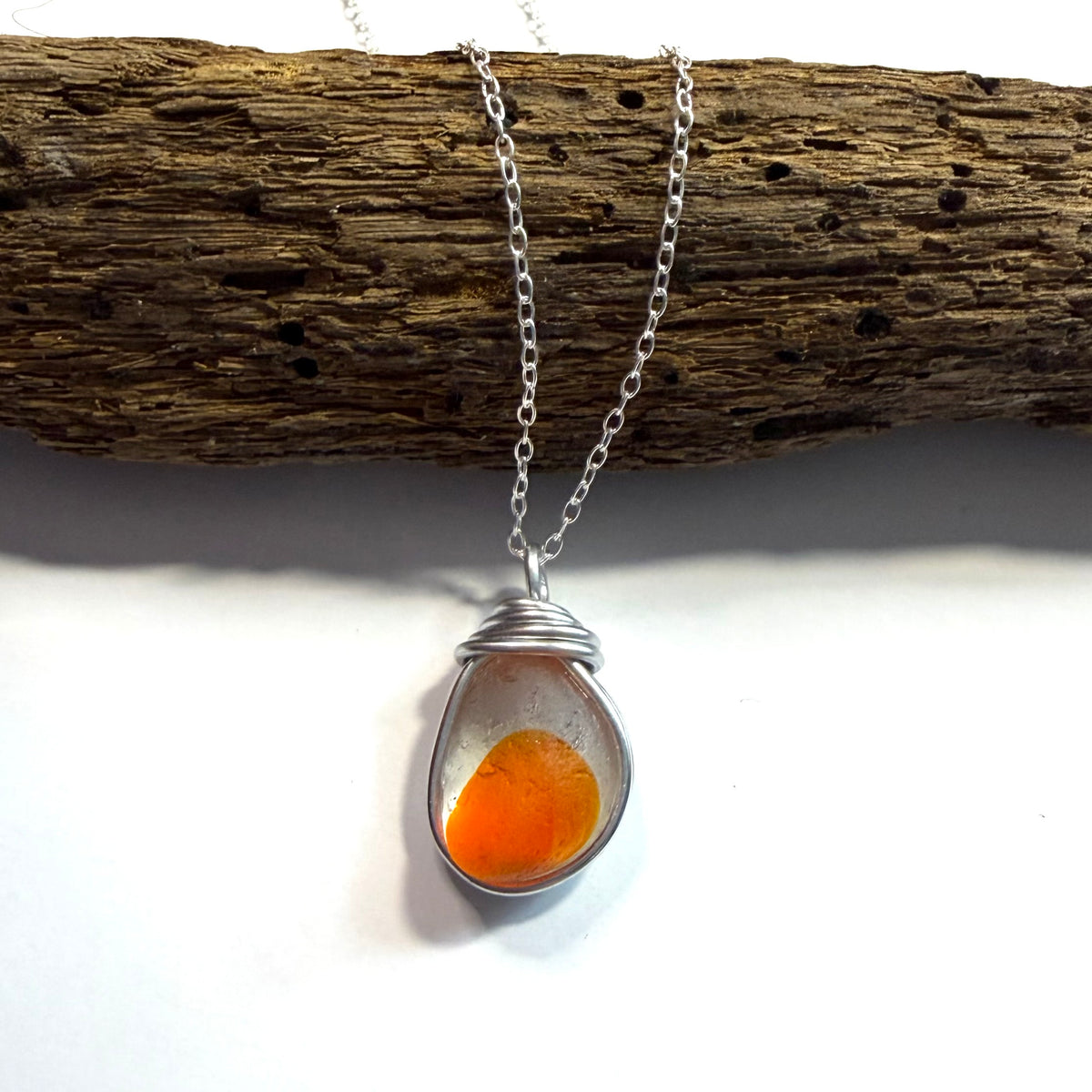 Super Orange Seaham Sea Glass Multi Pendant
