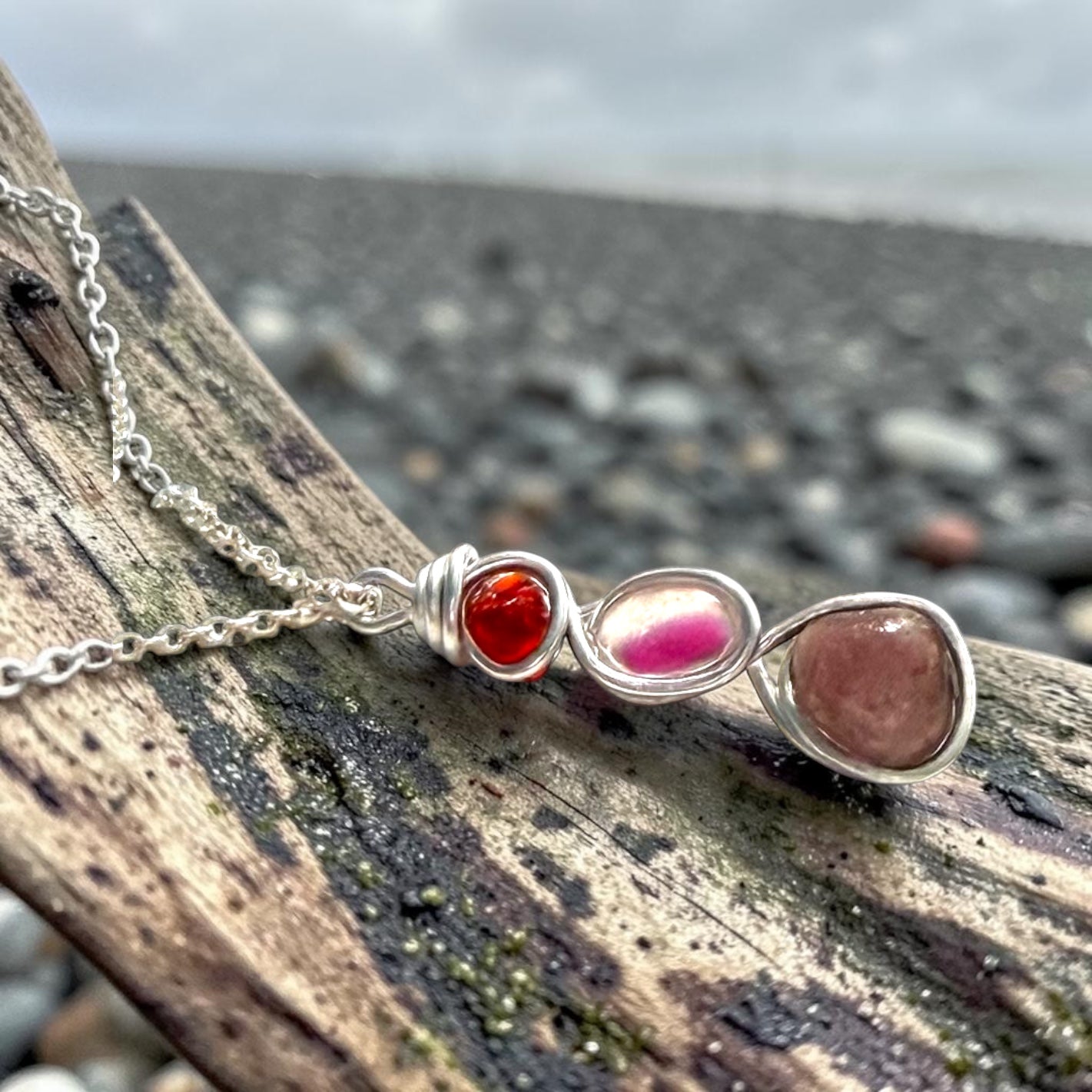 Three Piece Seaham Sea Glass Pendant