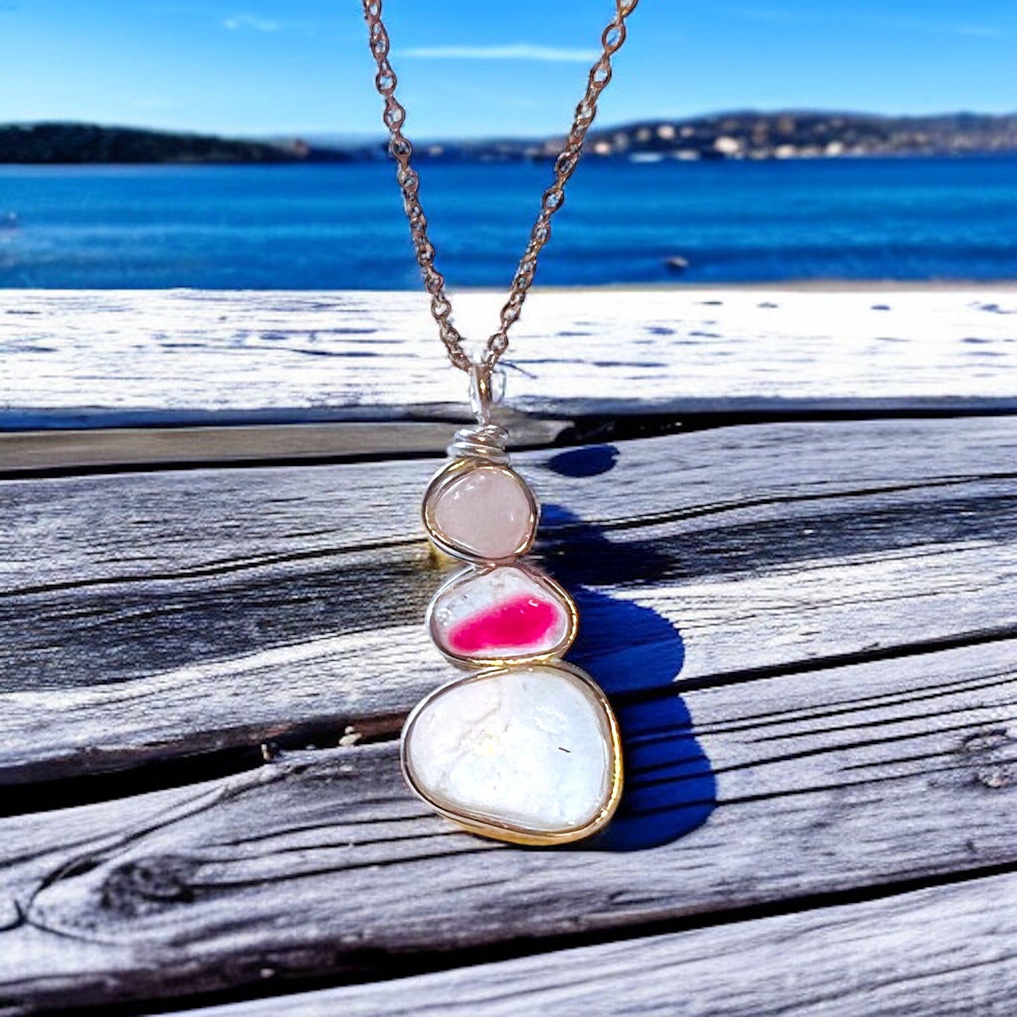 Three Piece Seaham Sea Glass Pendant
