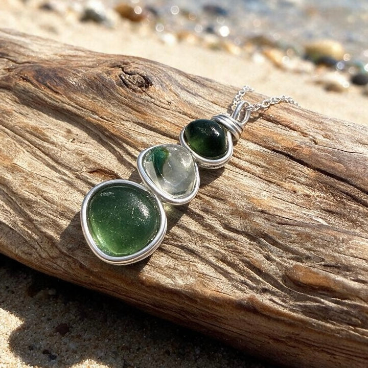 Three Piece Seaham Sea Glass Pendant