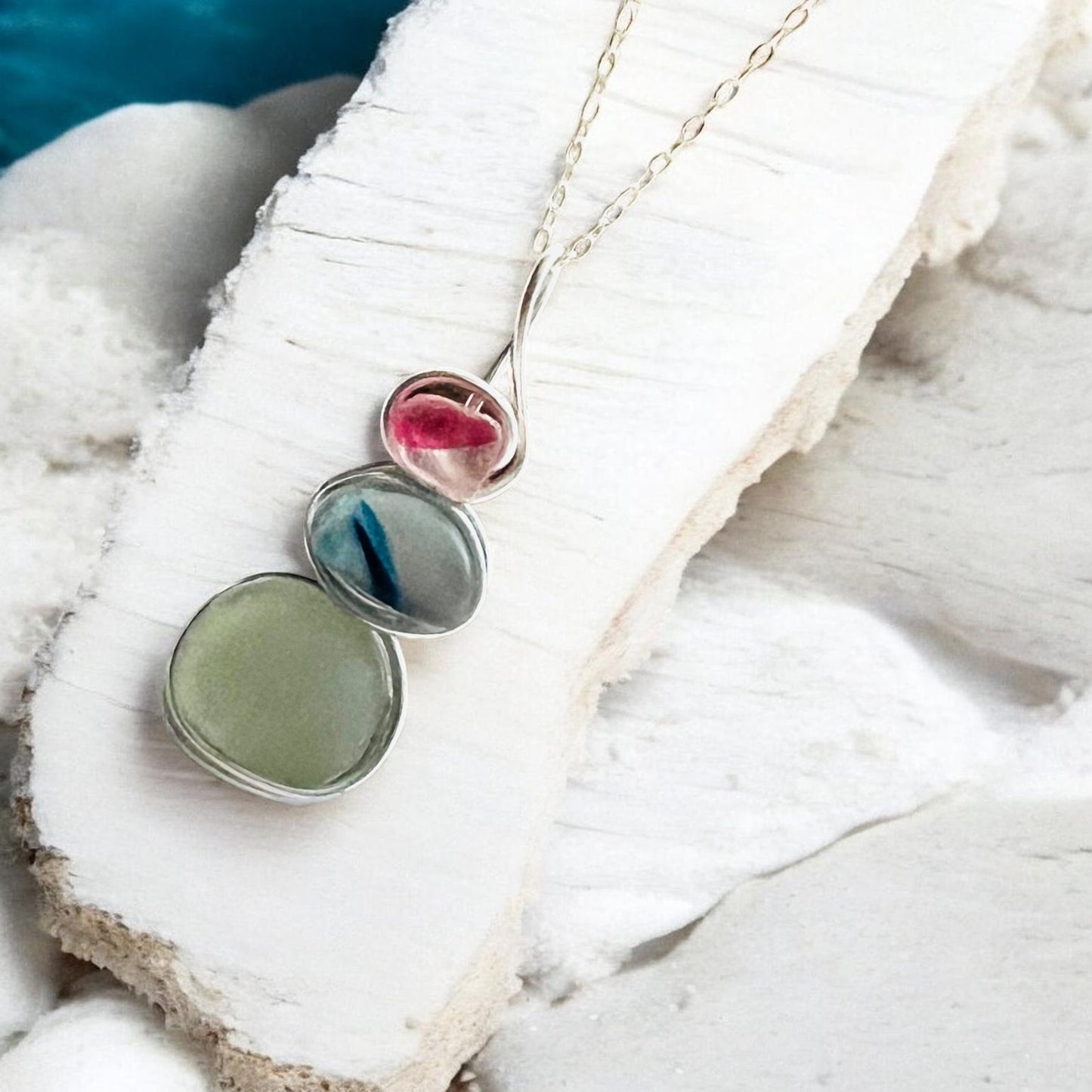 Three Piece Seaham Sea Glass Pendant