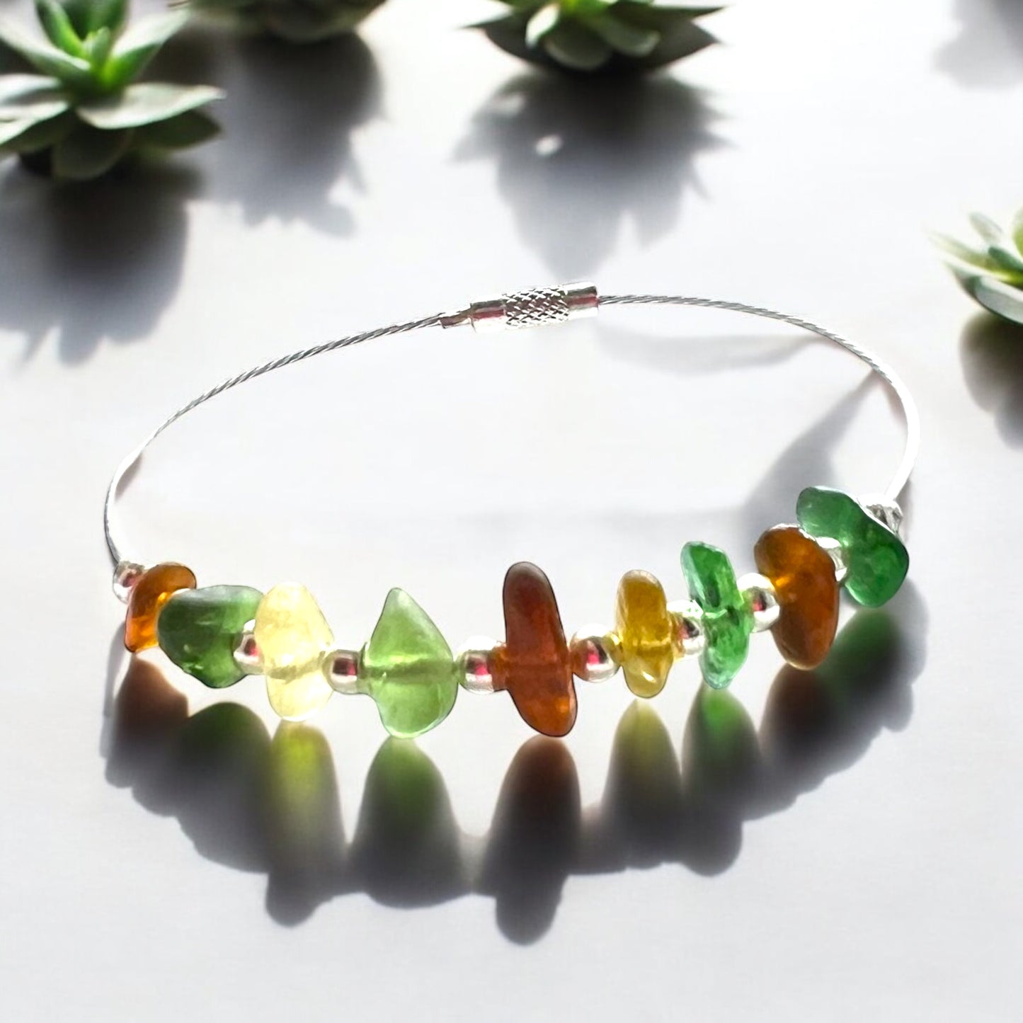 Seaham Sea Glass Autumn Shades Bangle