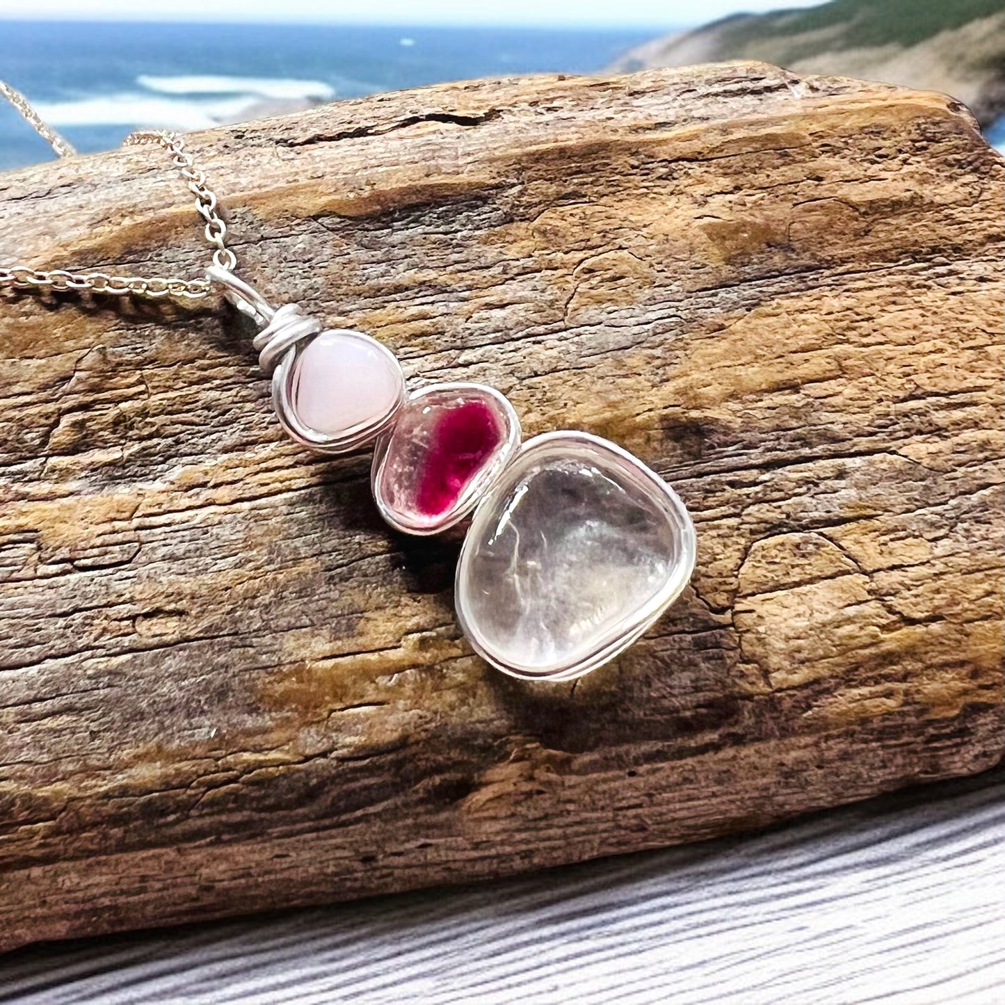 Three Piece Seaham Sea Glass Pendant