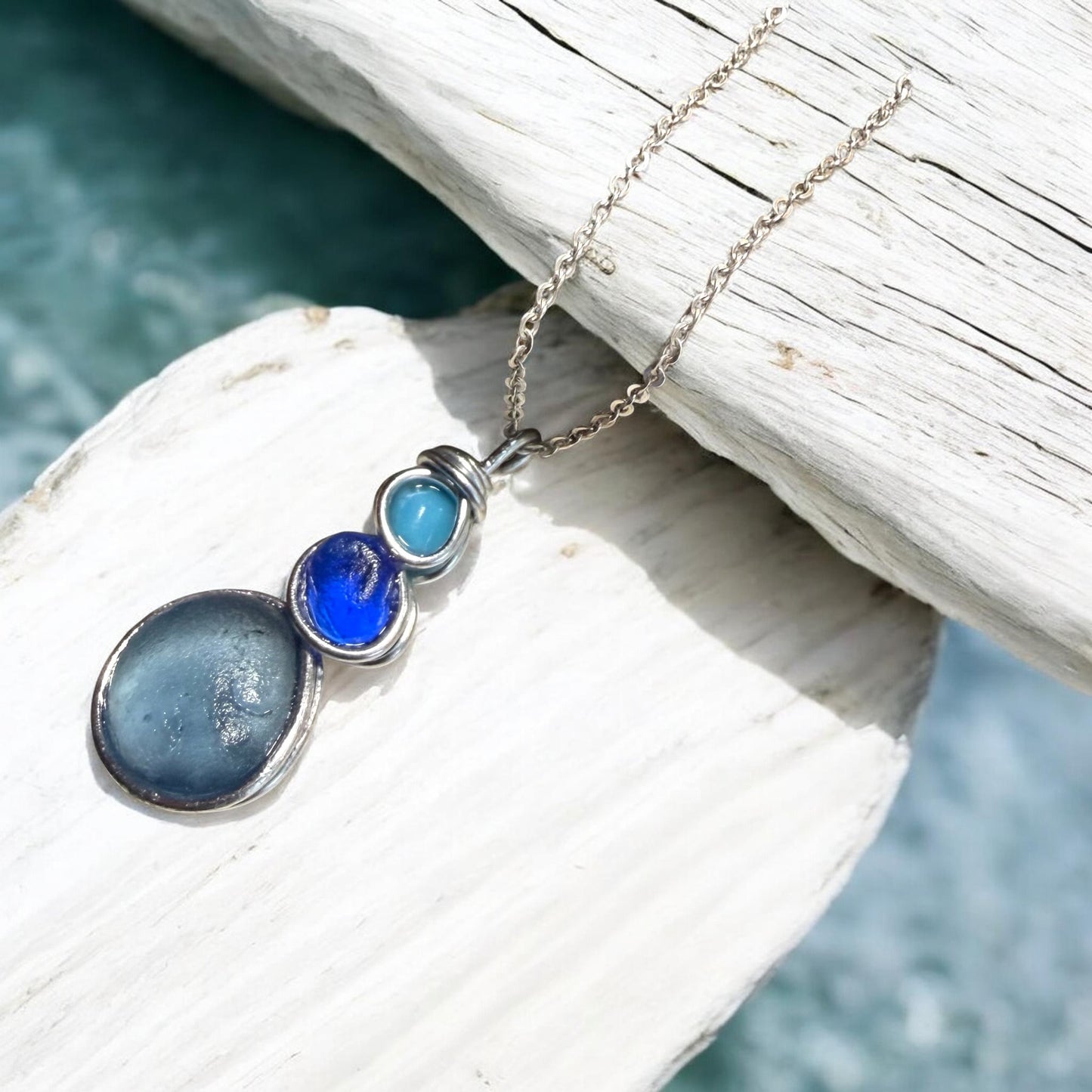 Three Piece Seaham Sea Glass Pendant