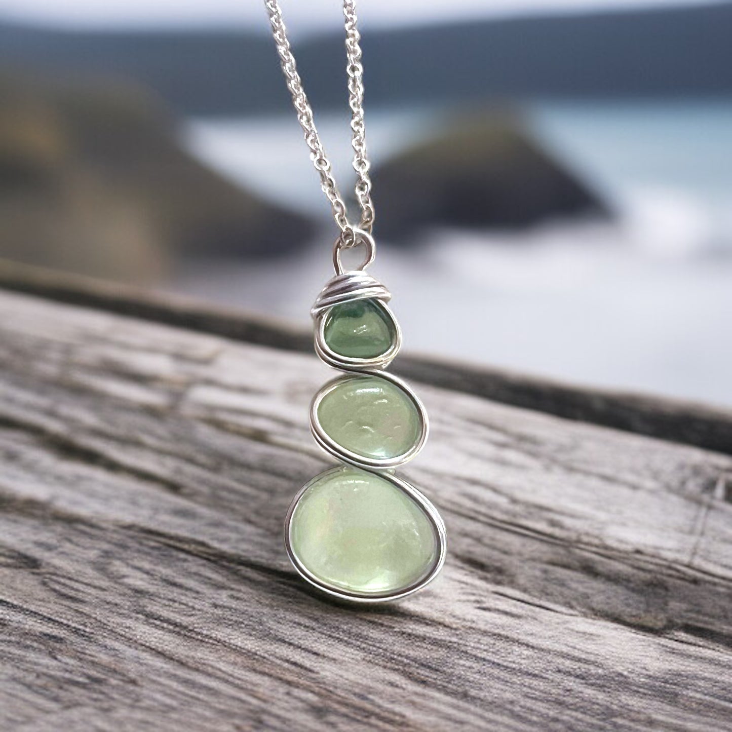 Three Piece Seaham Sea Glass Pendant