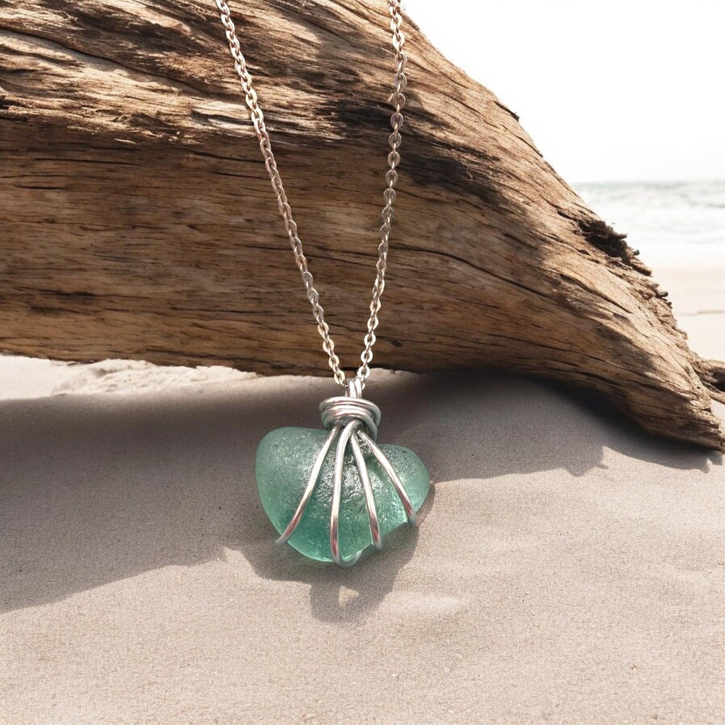 Scottish Highlands Chunky Aqua Pendant