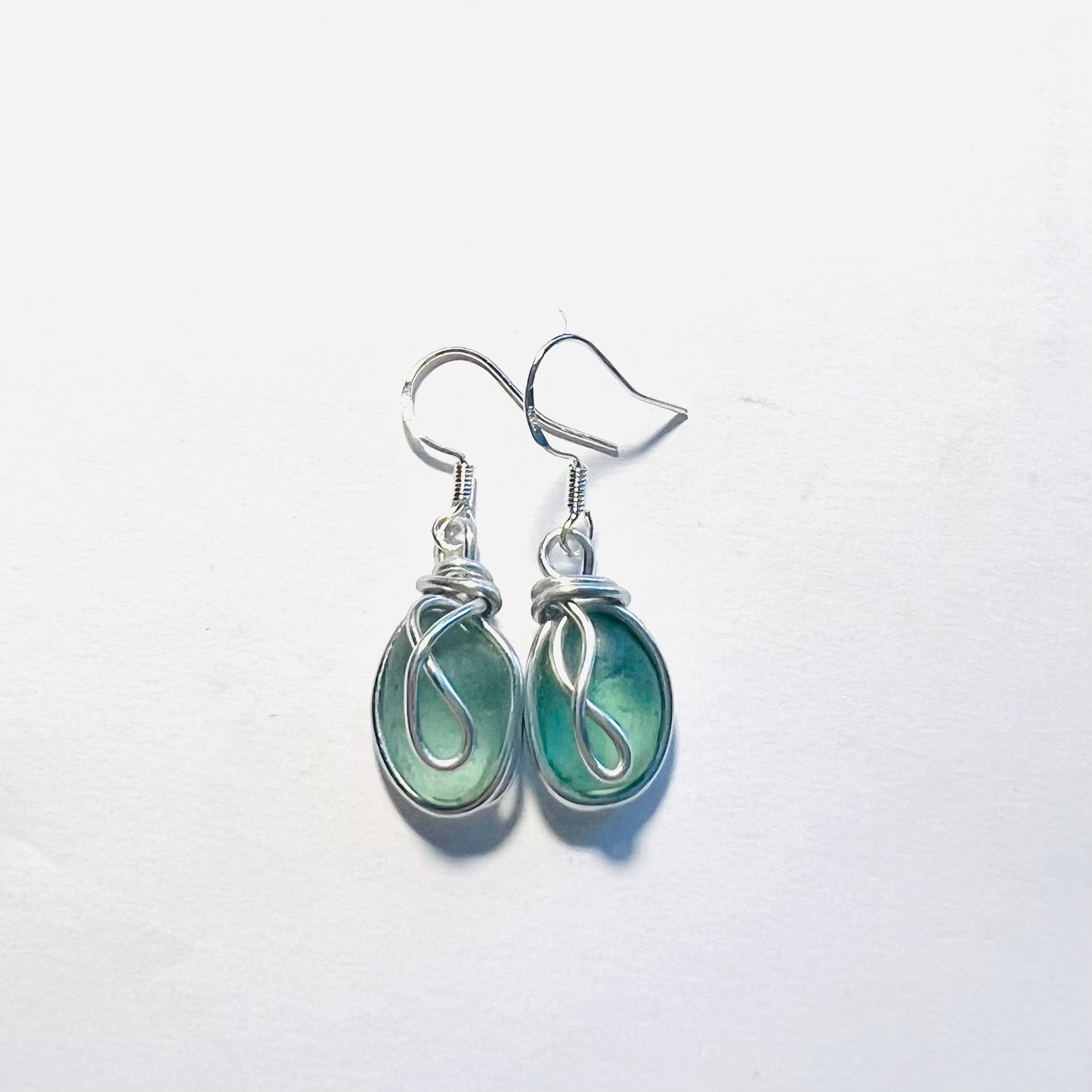 Turquoise Seaham Sea Glass Earrings