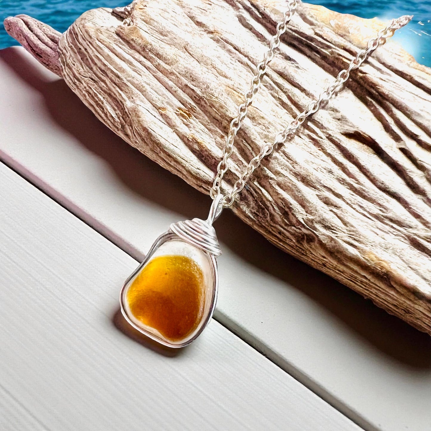 Large Multi Tone Seaham Sea Glass Pendant