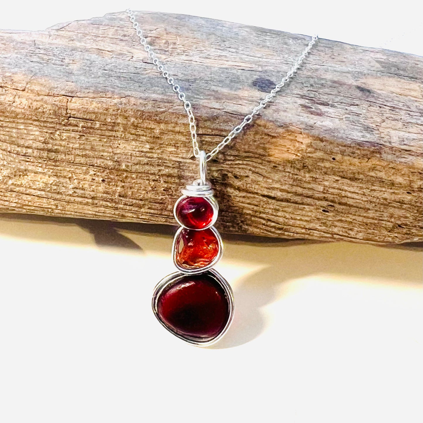 Three Piece Seaham Sea Glass Pendant