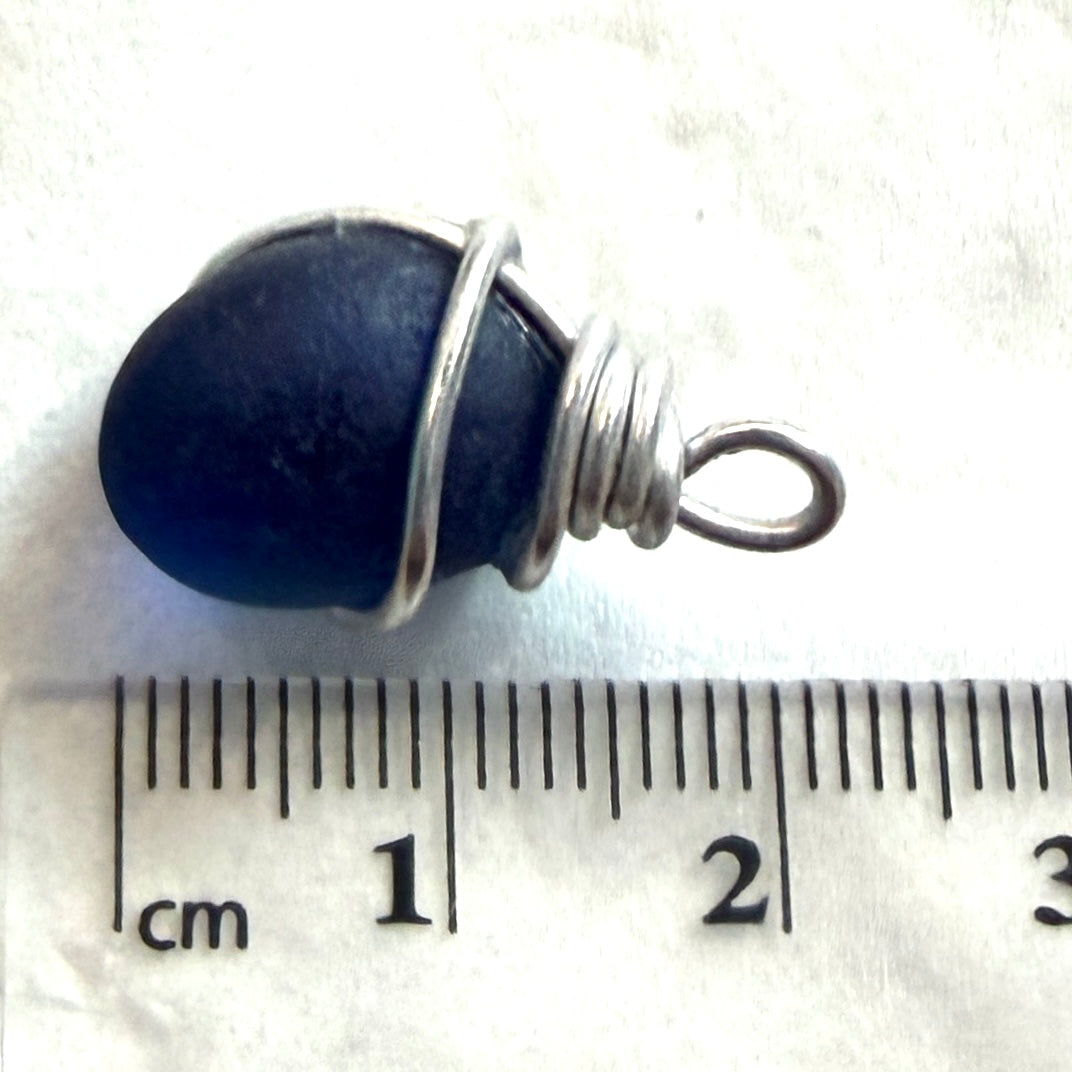 Deep Blue Seaham Sea Glass Pendant