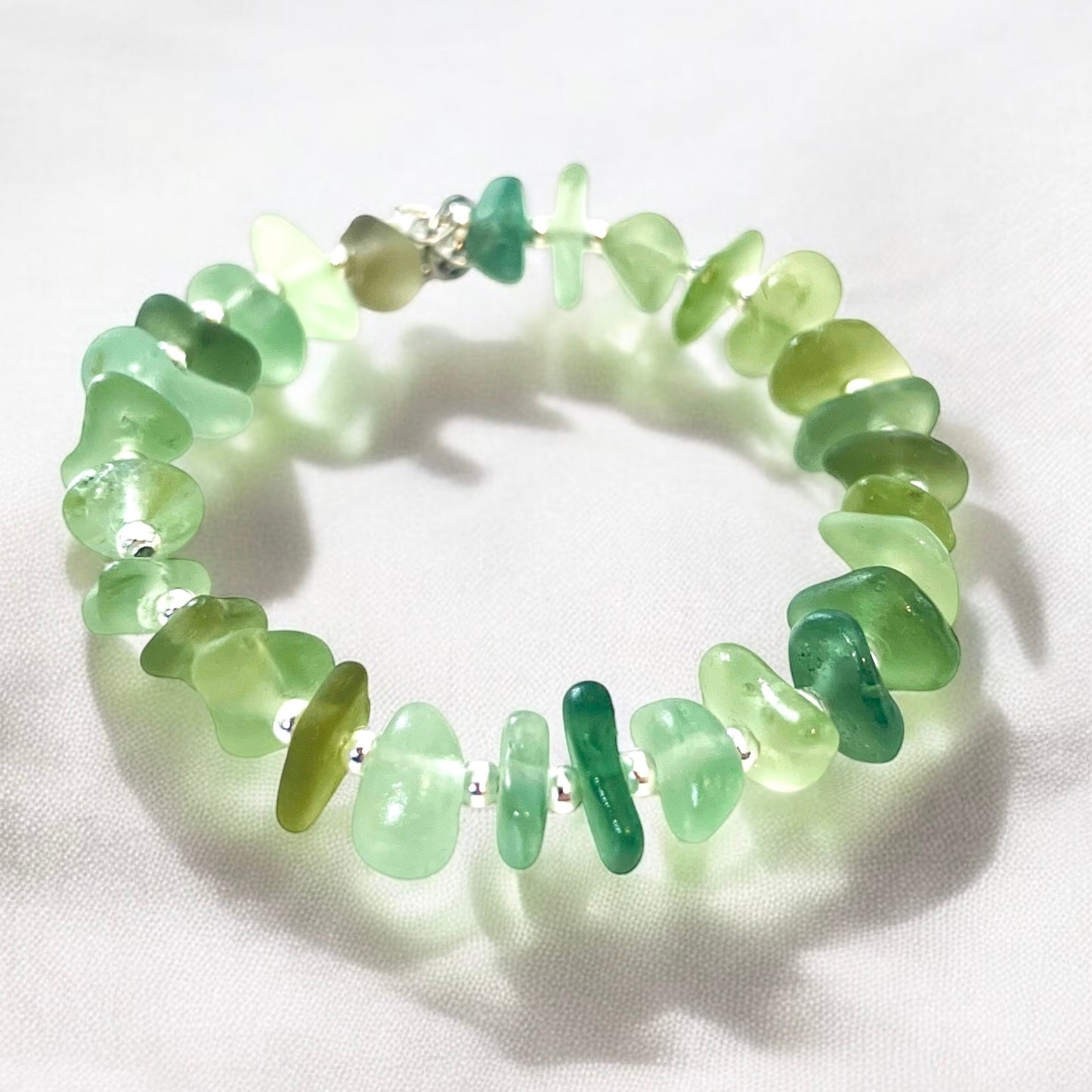 Seaham Sea Glass Greens Full Circle Bracelet
