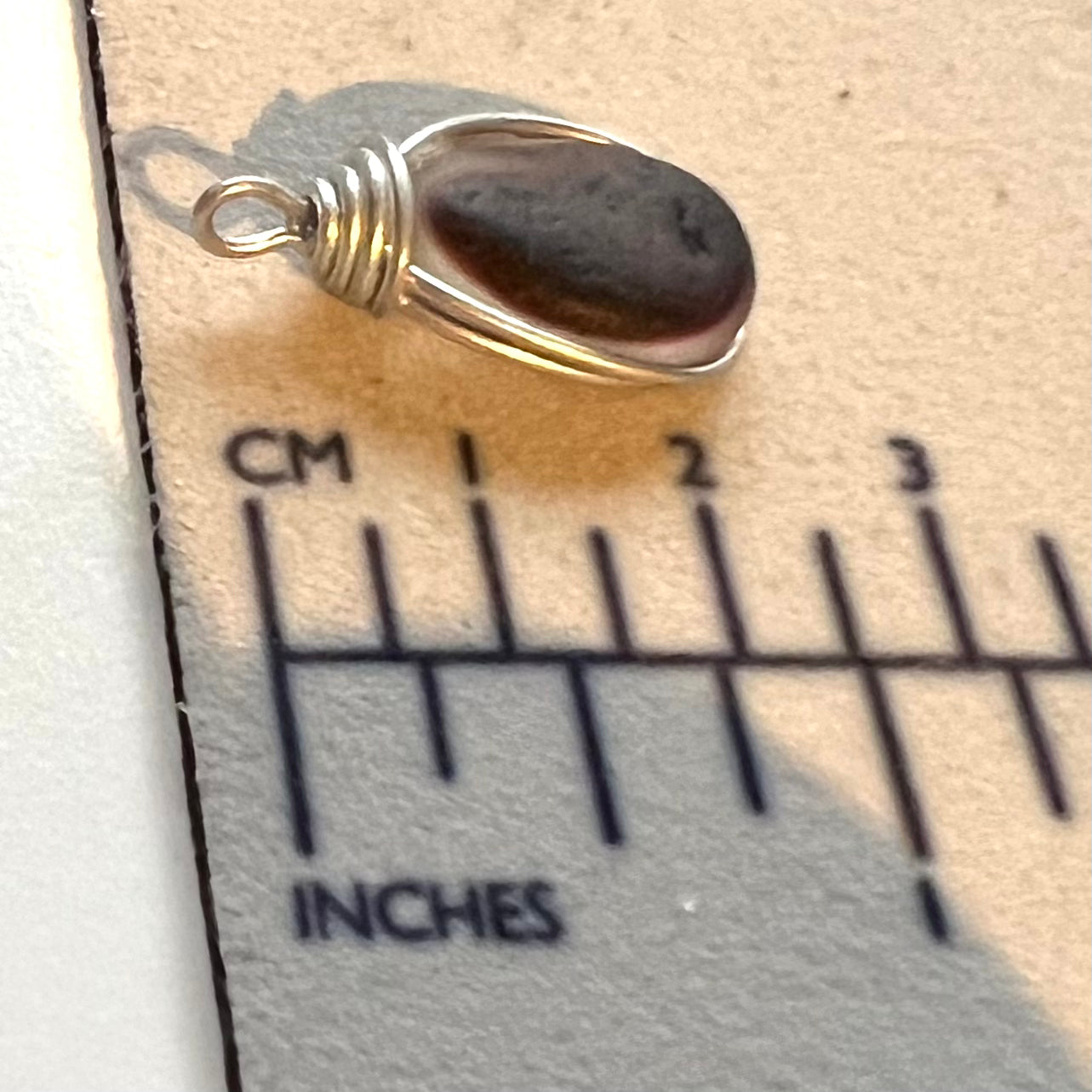 Large Burgundy Seaham Sea Glass Multi Pendant