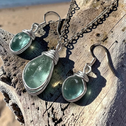 Aqua Seaham Sea Glass Jewellery Set