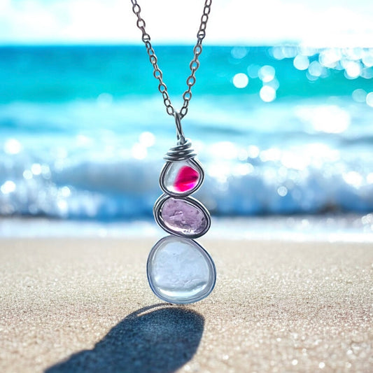 Three Piece Seaham Sea Glass Pendant