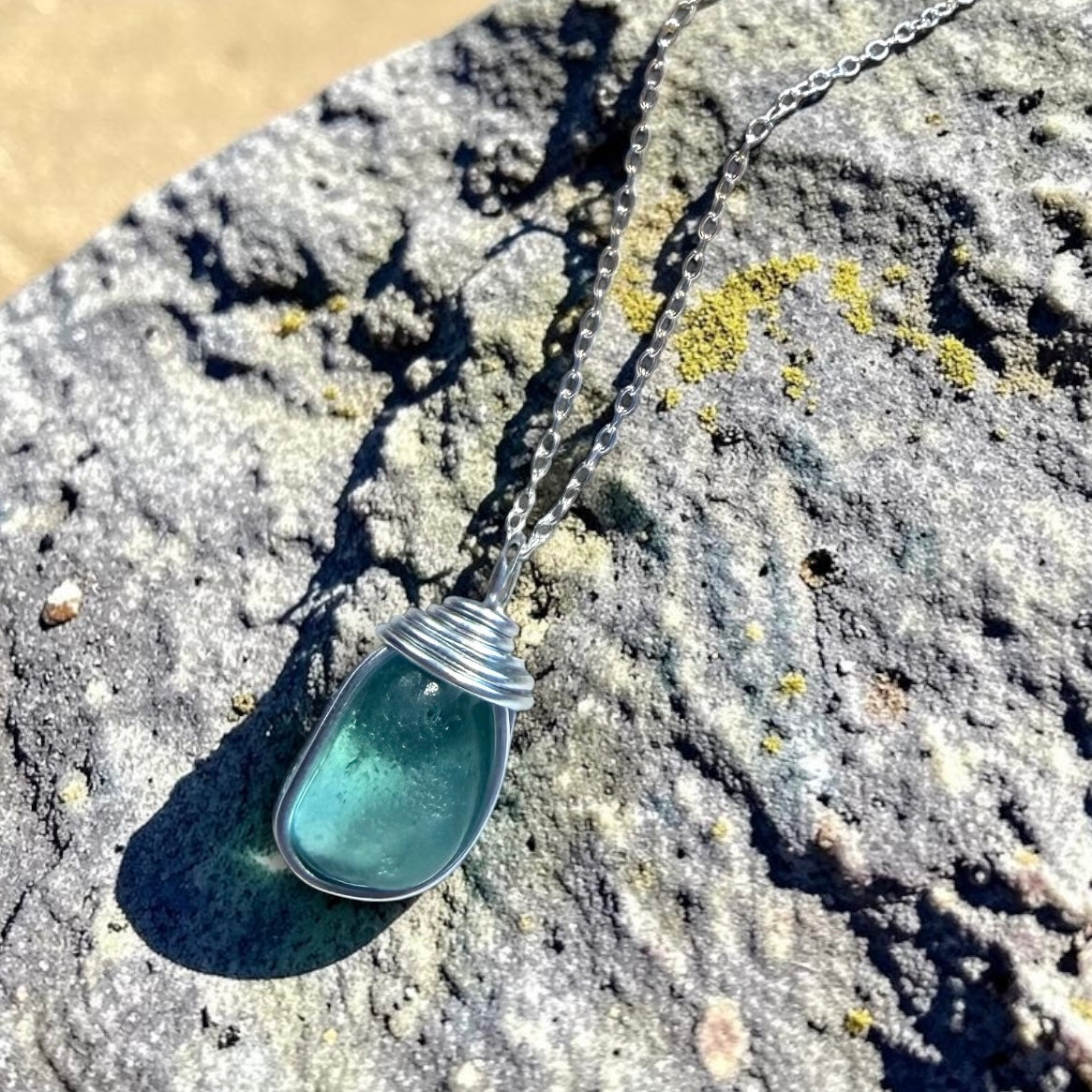 Aqua Seaham Sea Glass Pendant
