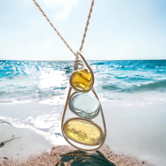 Sunny Three Piece Seaham Sea Glass Pendant
