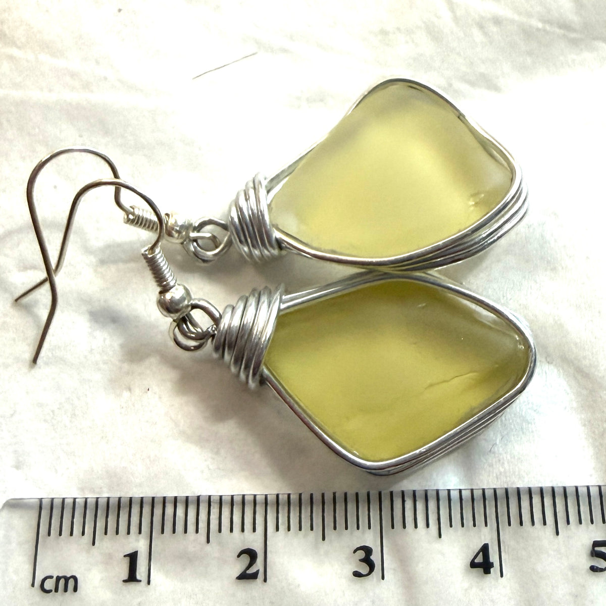 Canary Island Rare Large Yellow Sea Glass Earrings