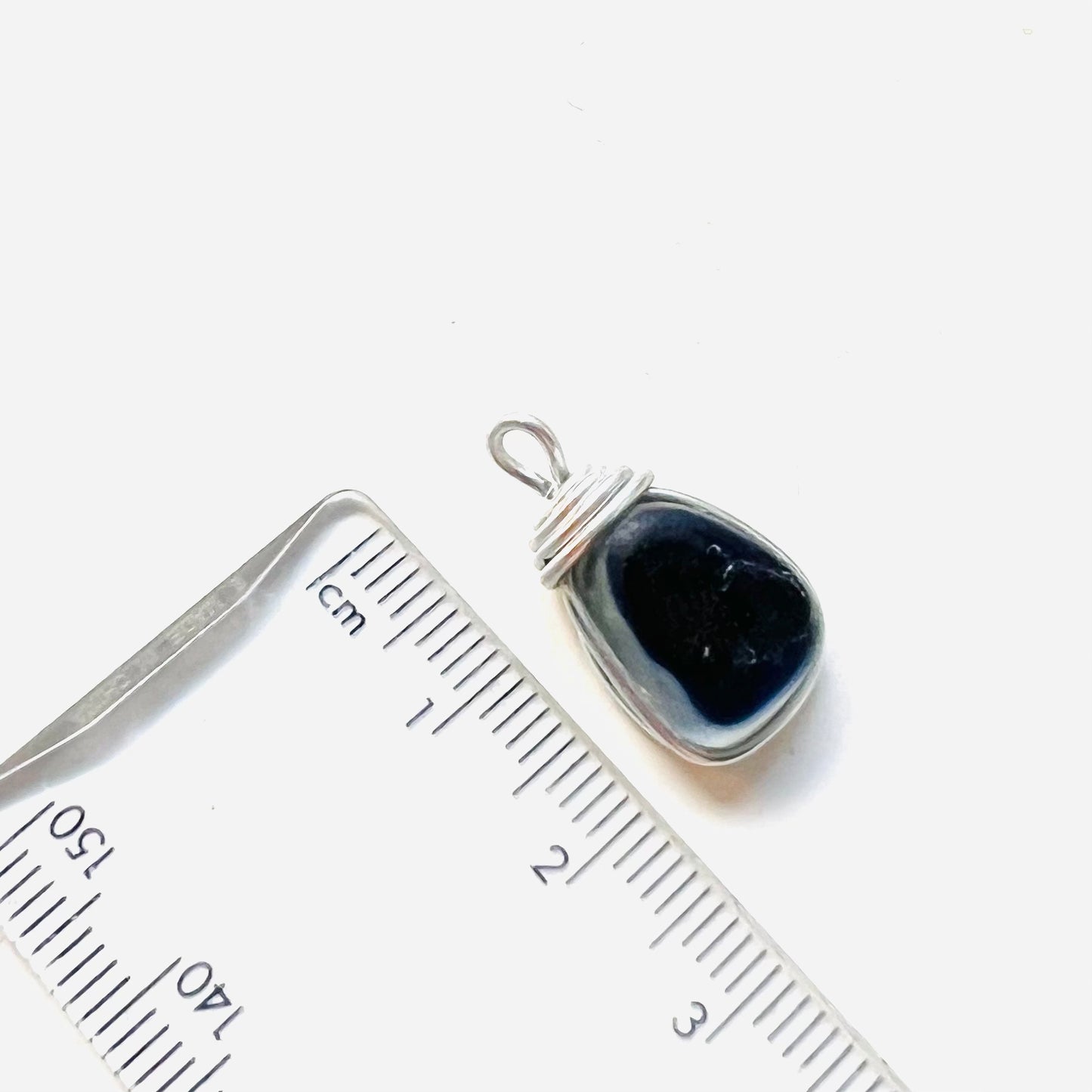 Navy Seaham Sea Glass Multi Pendant