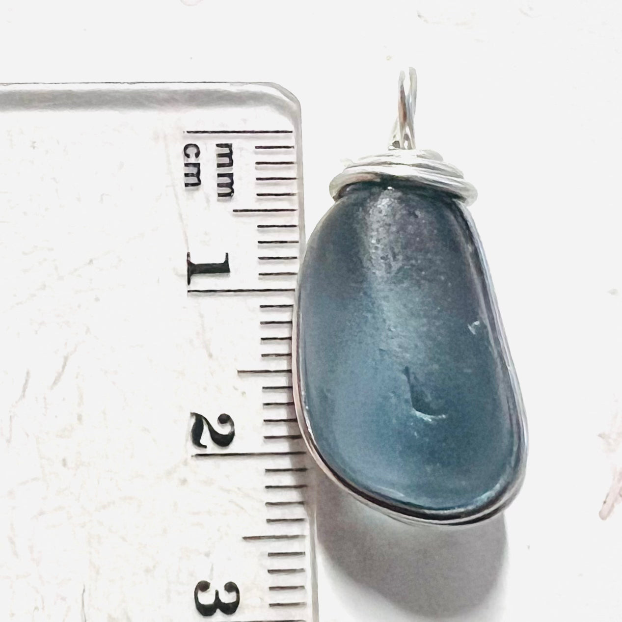 Dusky Blue Seaham Sea Glass Pendant