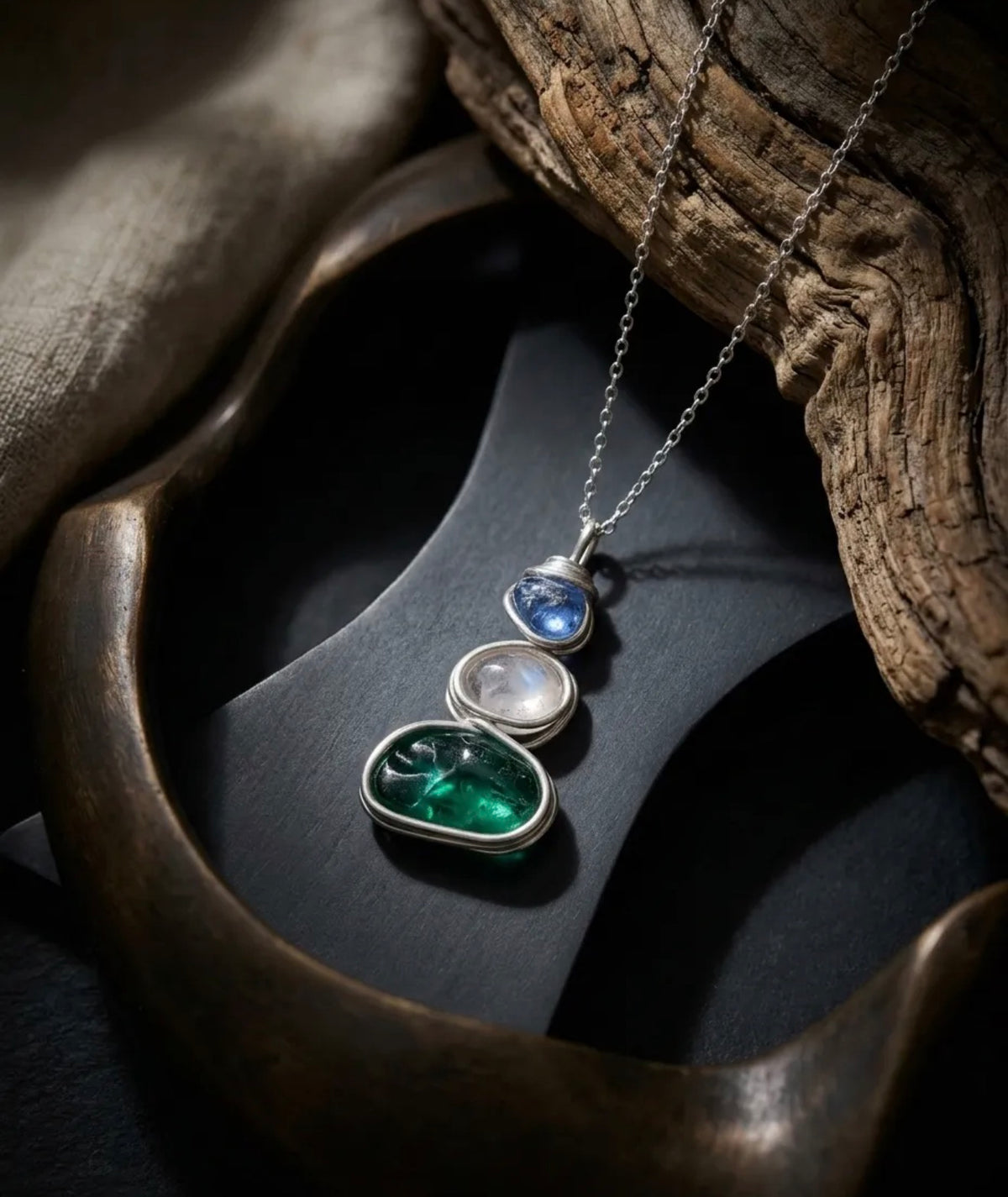 Three Piece Seaham Sea Glass Pendant