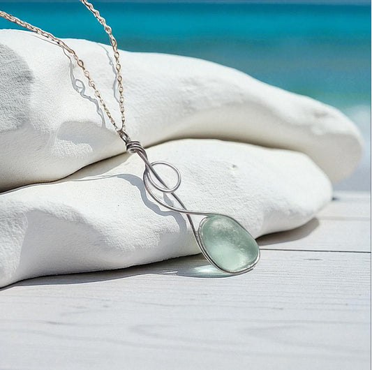Swirly Seaham Sea Glass Pendant