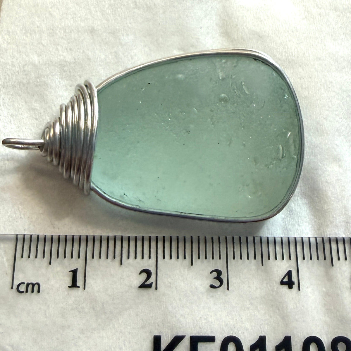 Large Pale Aqua Seaham Sea Glass Pendant