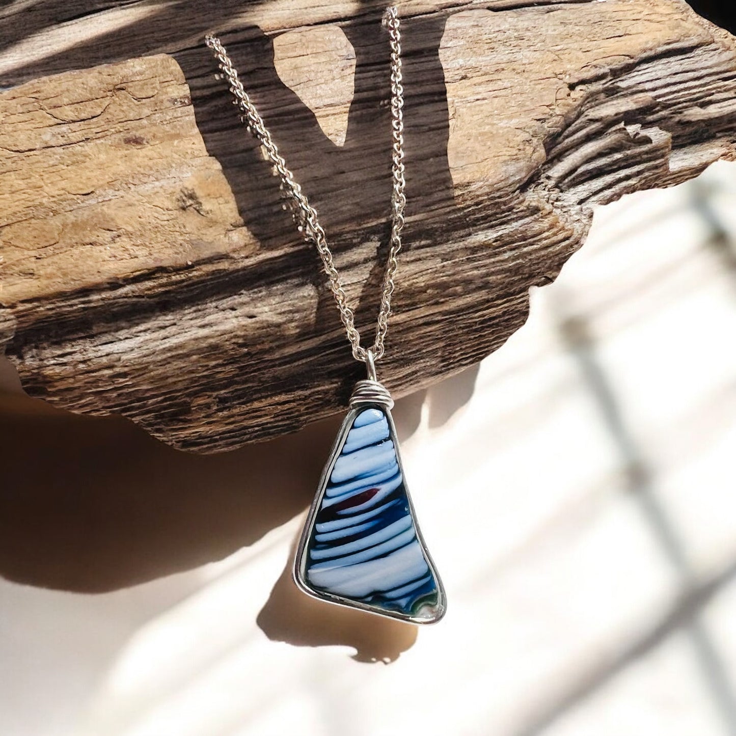 Large Canary Sea Glass Pendant