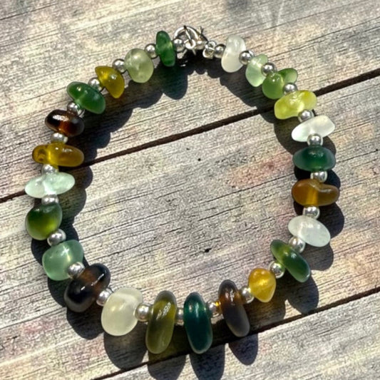 Seaham Sea Glass Autumnal Full Circle Bracelet