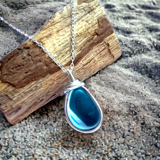 Turquoise Seaham Sea Glass Multicolour Pendant
