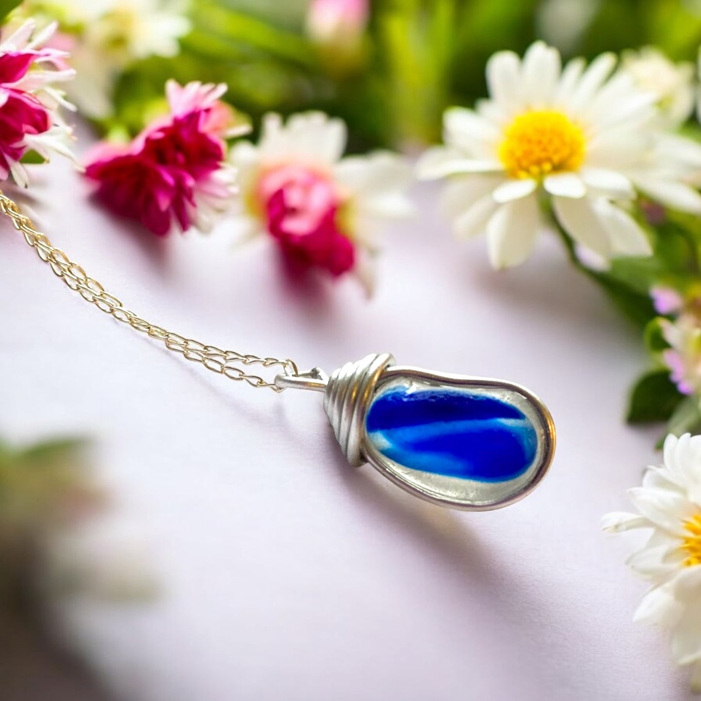 Blues Seaham Sea Glass Multicolour Pendant