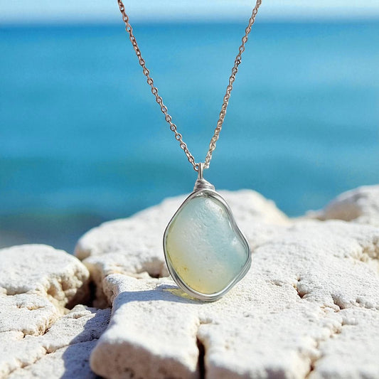 Rare Large Opalescent Seaham Sea Glass Pendant