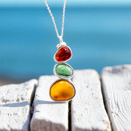 Three Piece Seaham Sea Glass Pendant