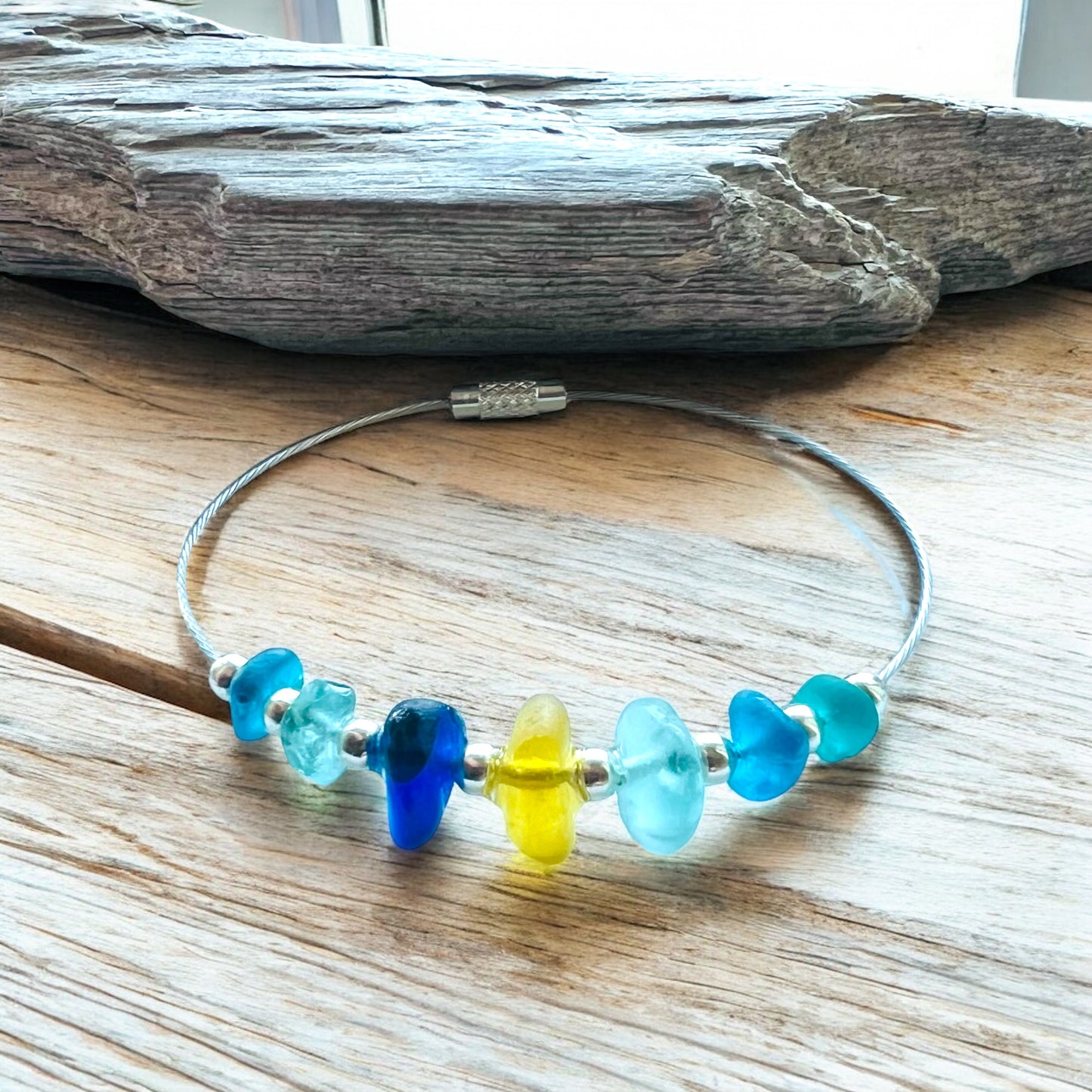 Seaham Sea Glass Blues Bangle