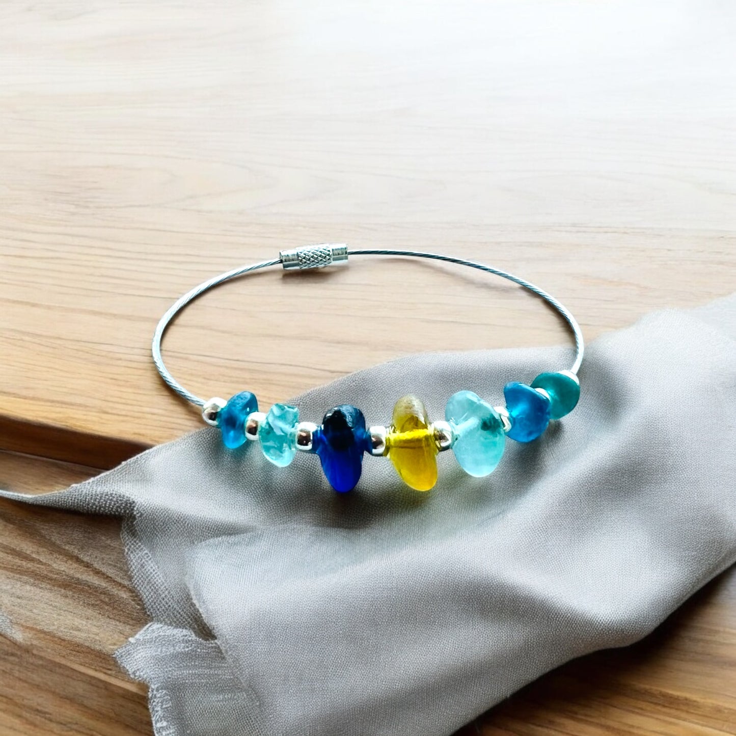Seaham Sea Glass Blues Bangle