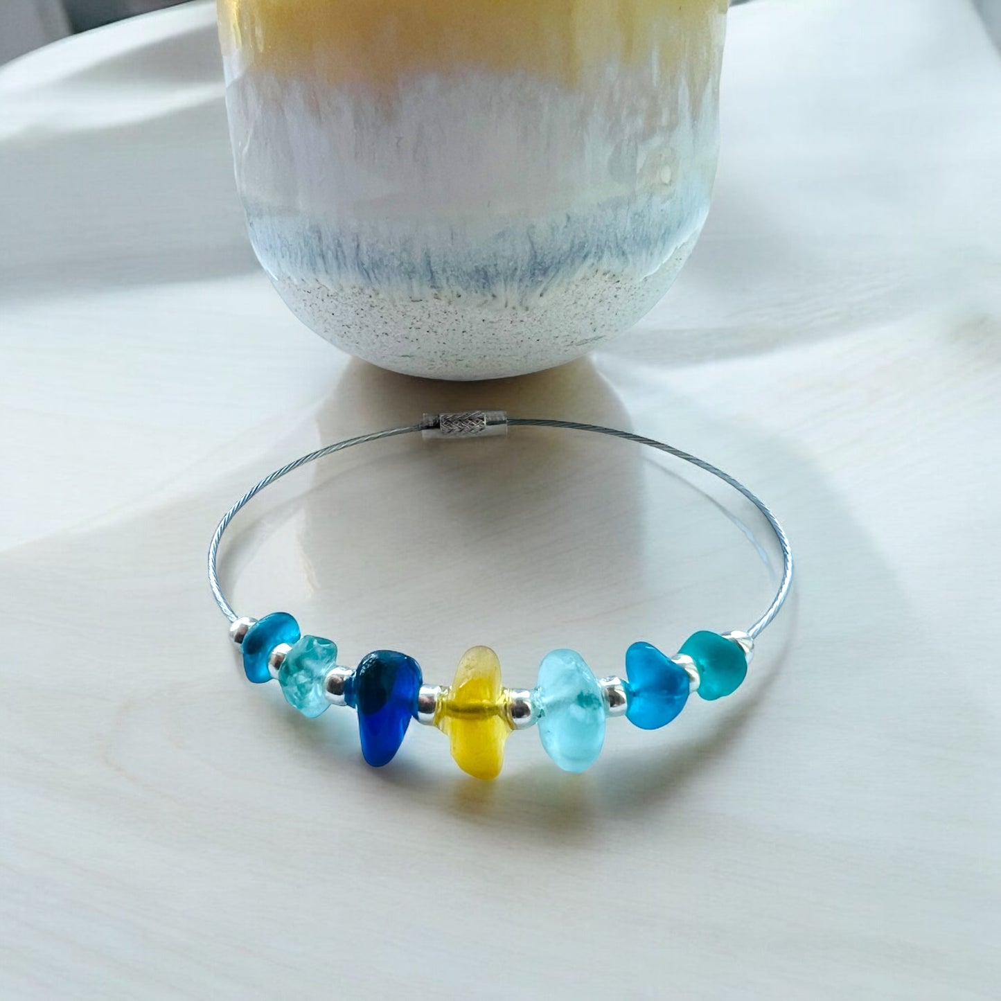 Seaham Sea Glass Blues Bangle