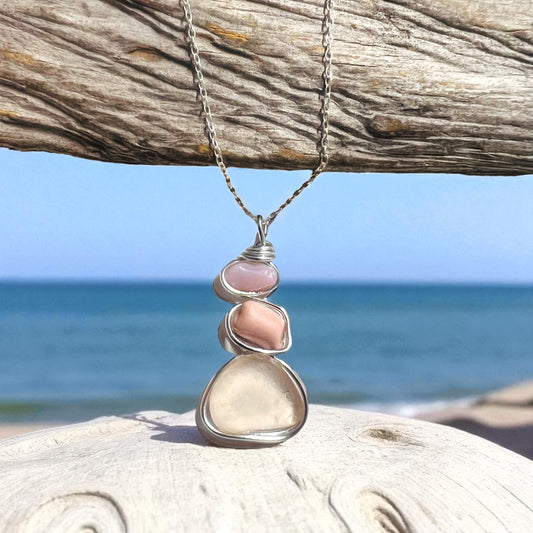 Three Piece Seaham Sea Glass Pendant