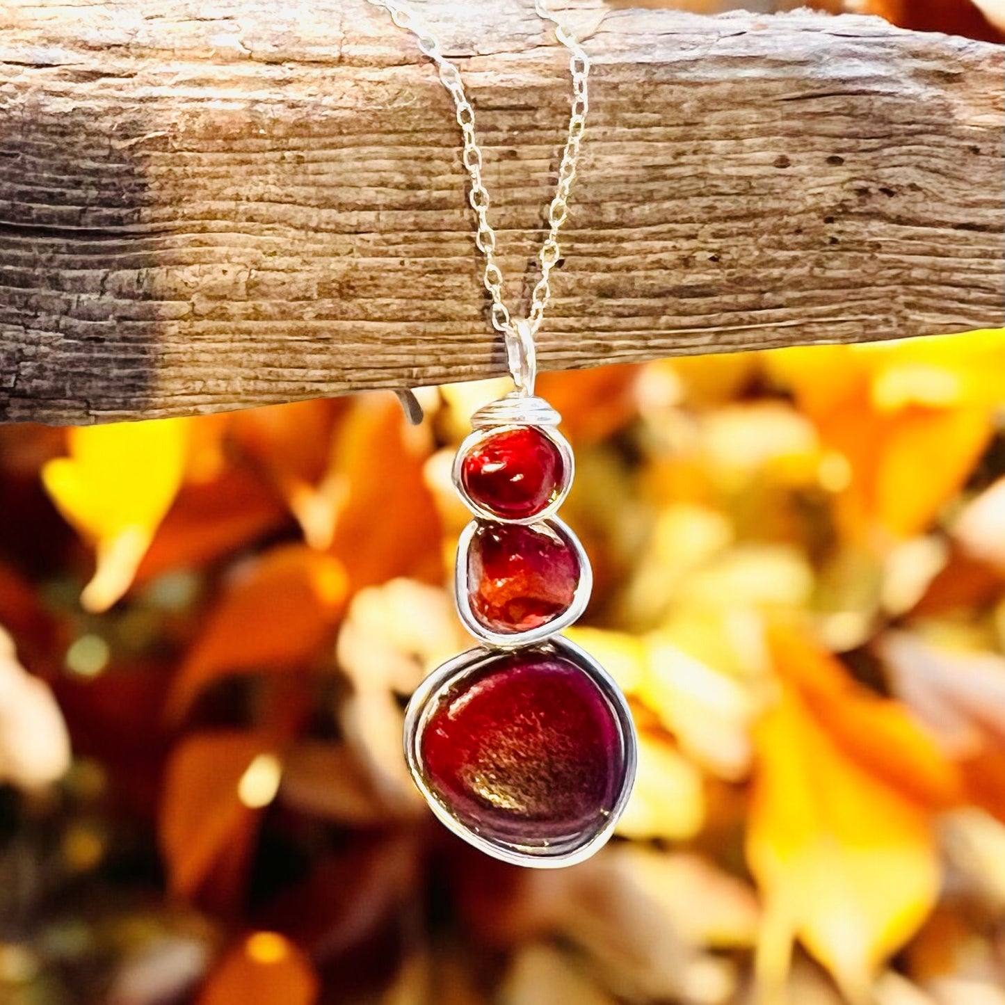 Three Piece Seaham Sea Glass Pendant