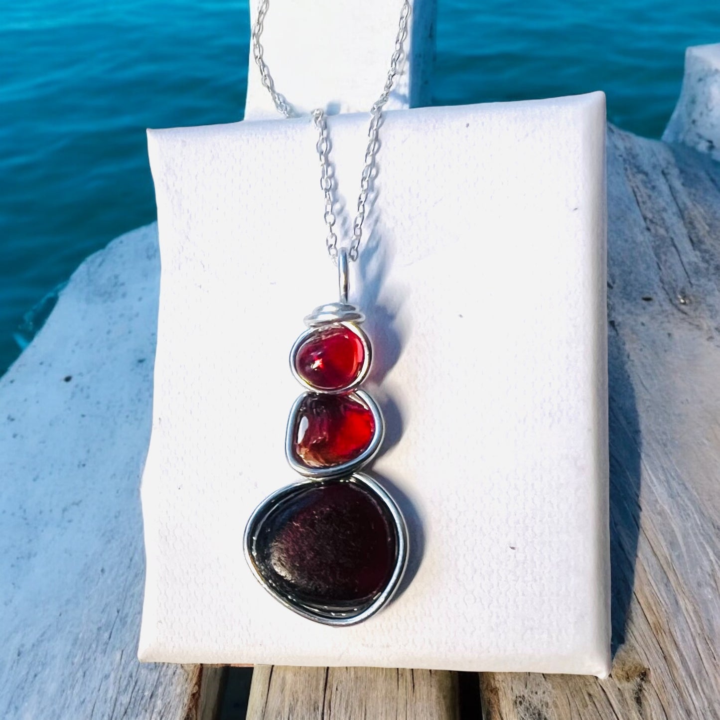 Three Piece Seaham Sea Glass Pendant