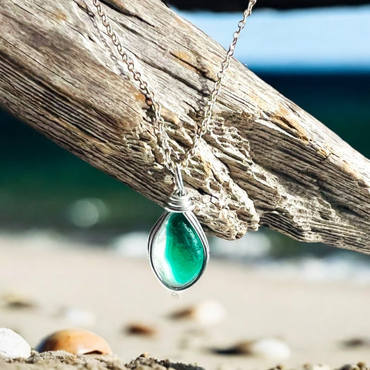 Turquoise Seaham Sea Glass Multi Pendant