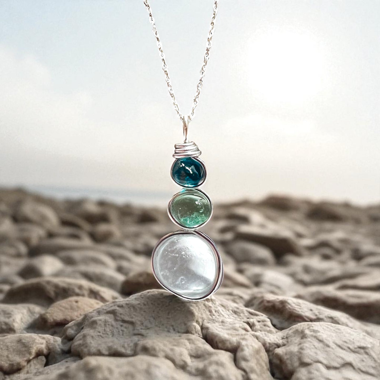 Three Piece Seaham Sea Glass Pendant