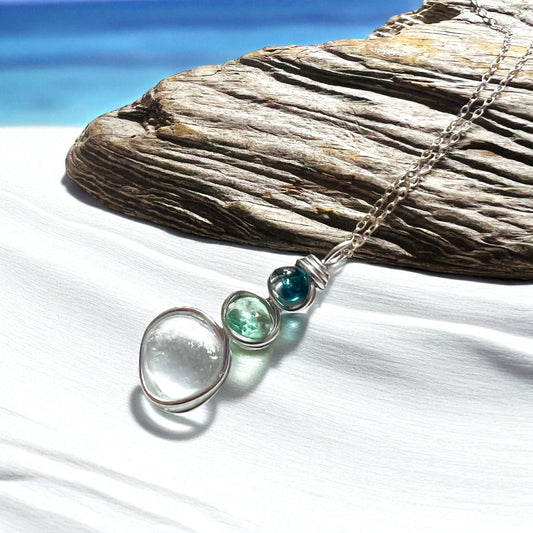 Three Piece Seaham Sea Glass Pendant