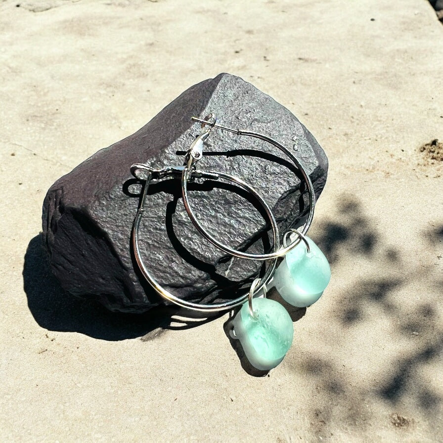 Seaham Sea Glass Hoop Earrings