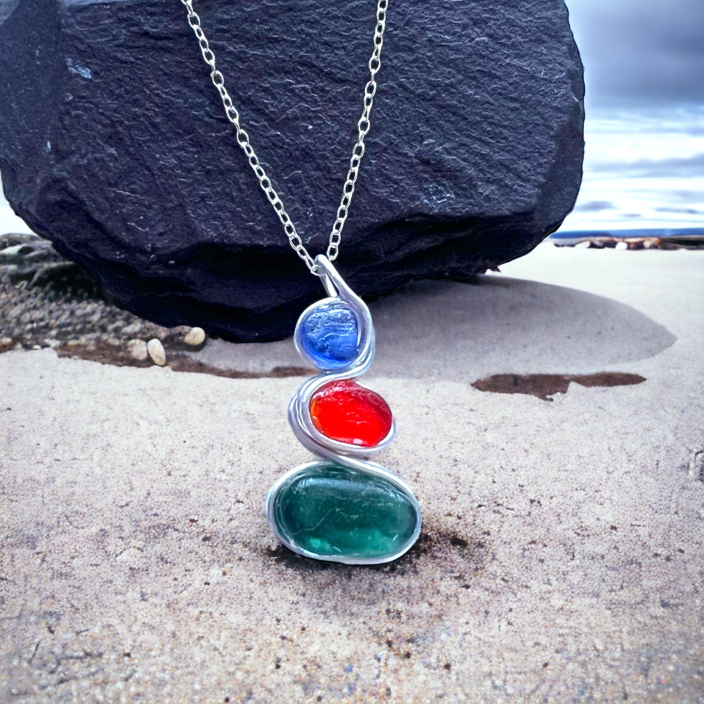 Three Piece Seaham Sea Glass Pendant