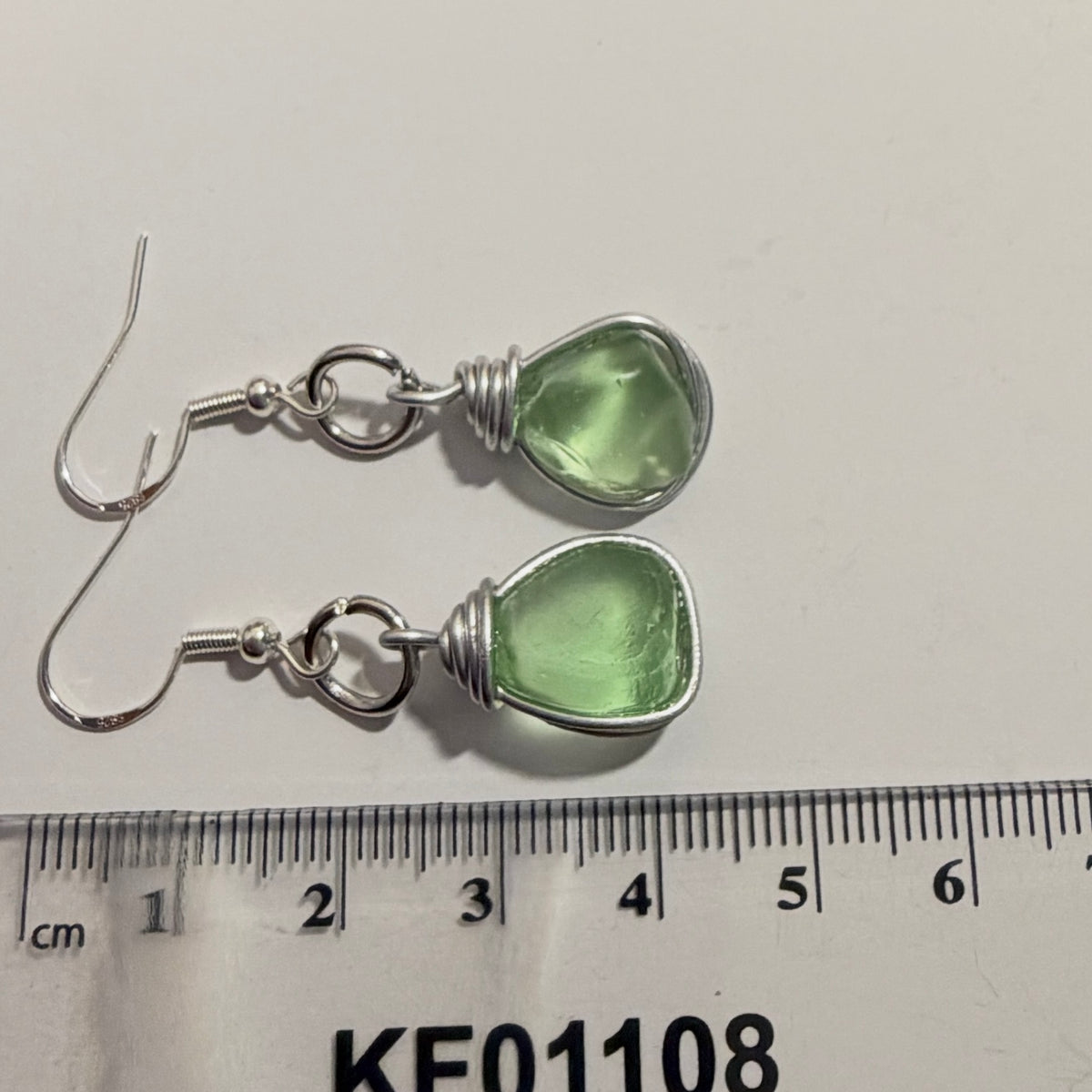 Canary Island Bright Lime Green Sea Glass Earrings