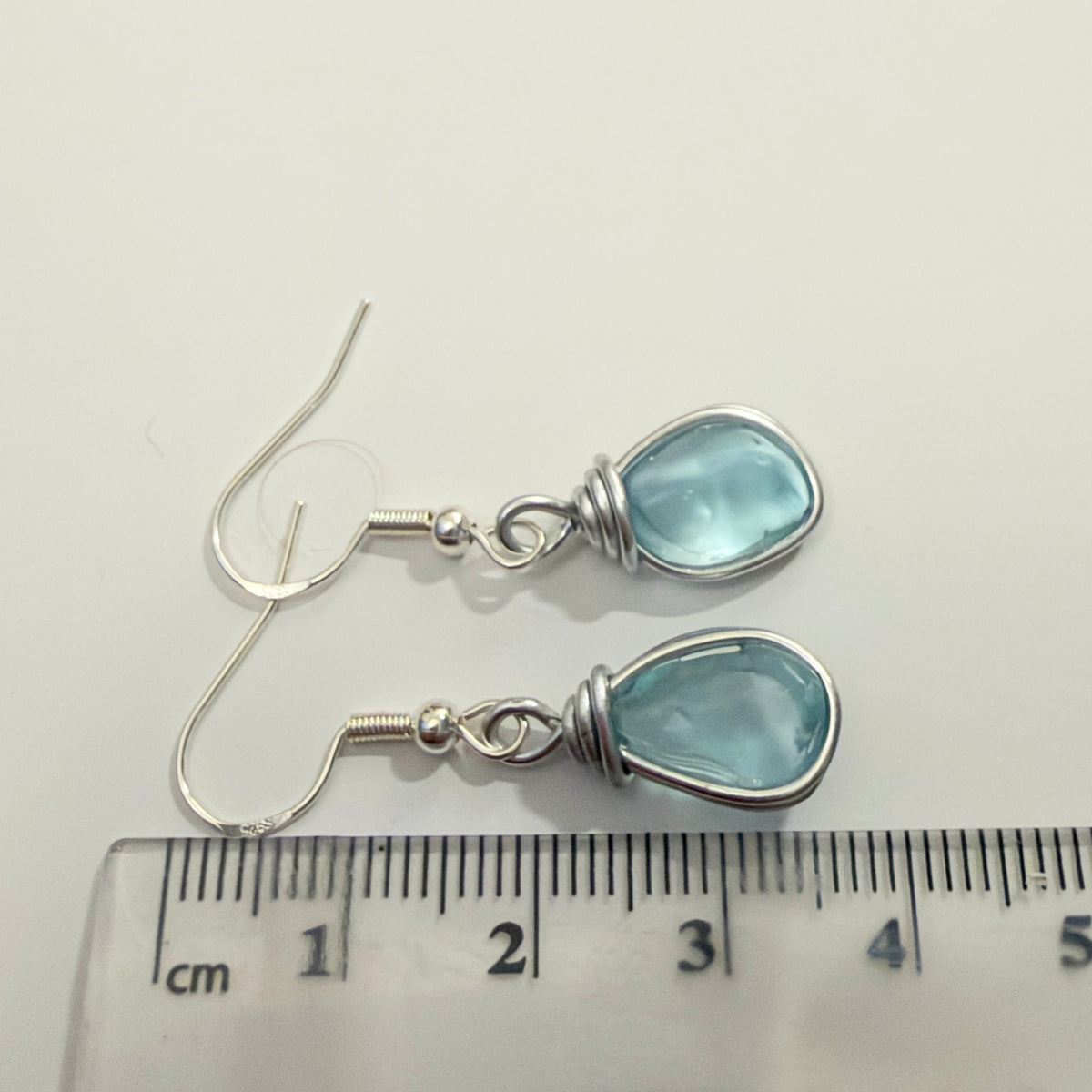 Icy Blue Seaham Sea Glass Earrings